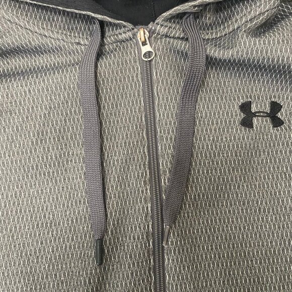 🔥 Under Armour XL Zip-Up Hoodie – Textured Grey Performance Fit - Picture 6 of 8